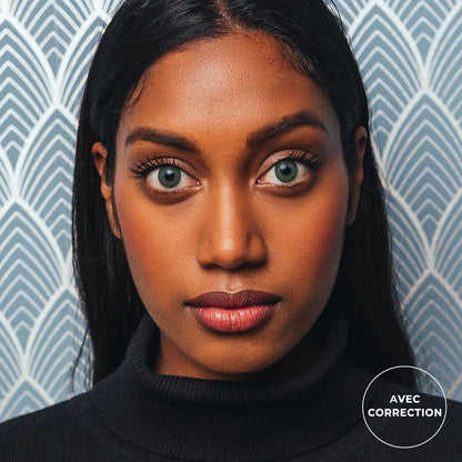 Lentilles de couleur Vert jade avec correction - 3 mois