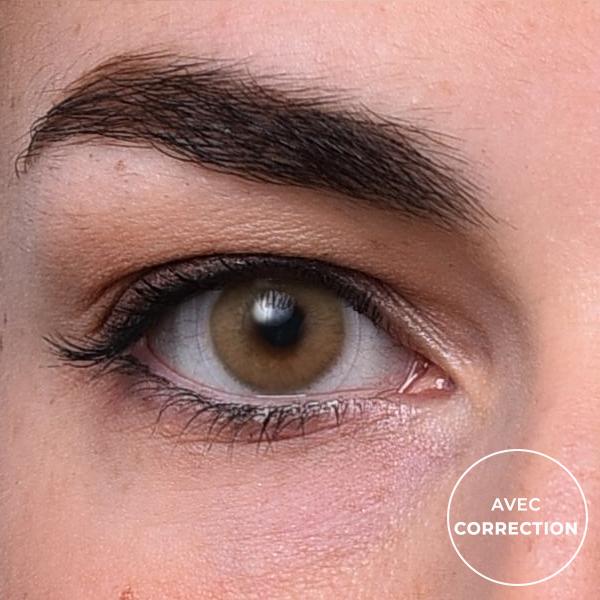 Lentilles de couleur Marron Noisette avec correction - 3 mois
