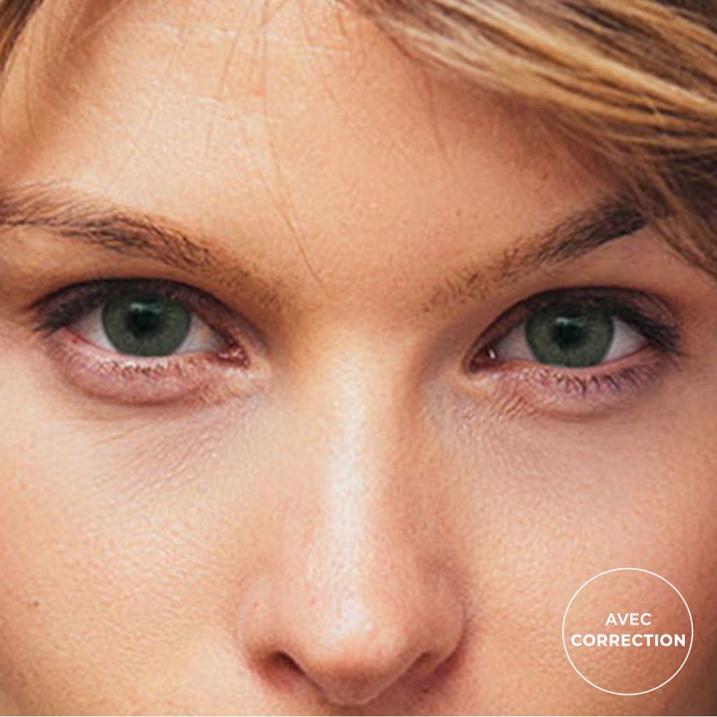 Lentilles de couleur Vert jade avec correction - 3 mois