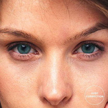 Lentilles de couleur Vert opaline avec correction - 3 mois